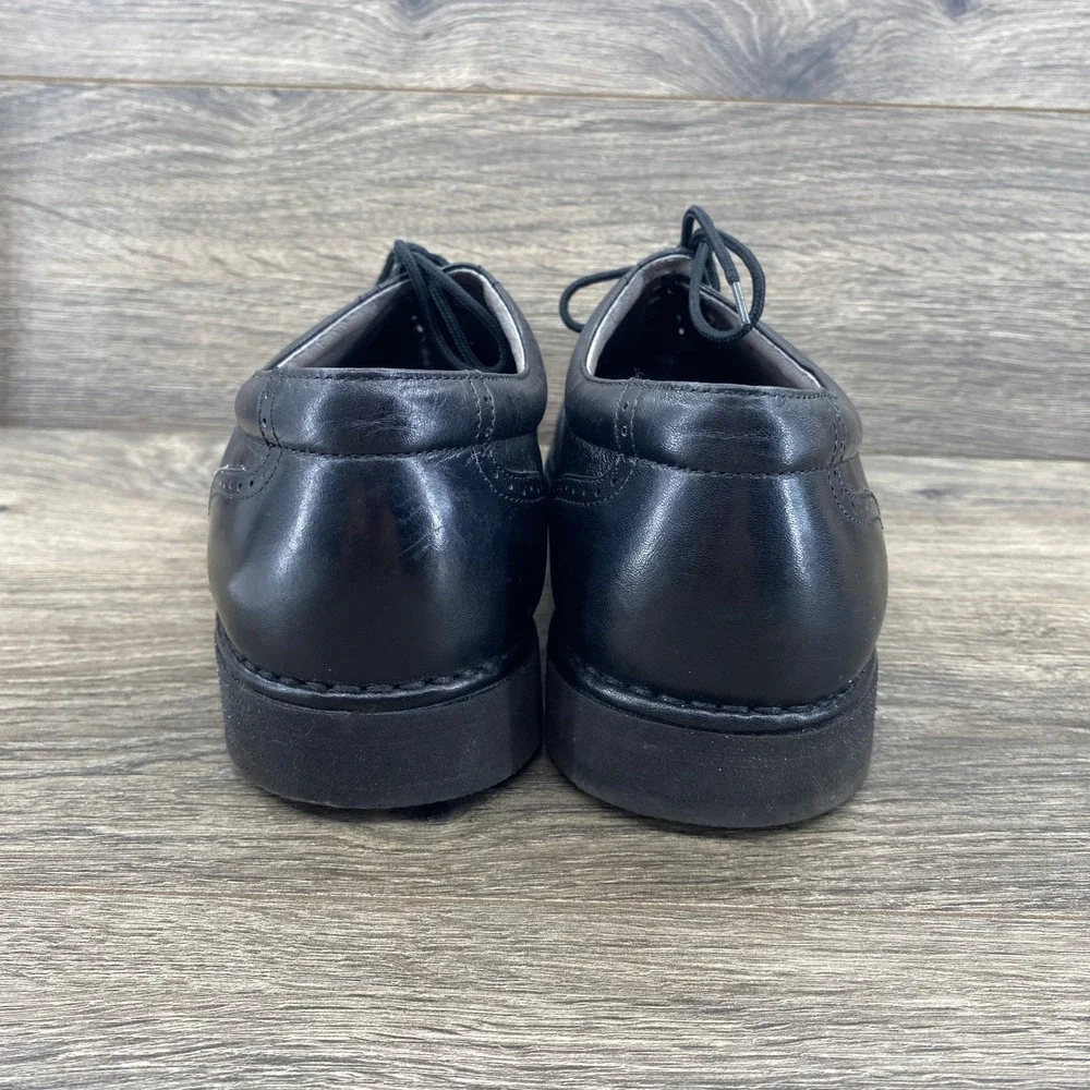 Rockport Wingtip Oxford Mens 10.5M Black Leather Brogue Vibram Sole 3678
